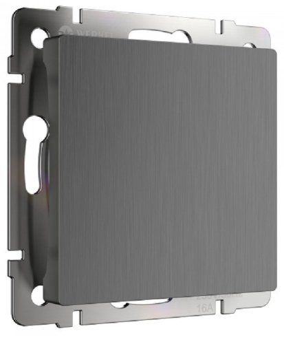 Заглушка без рамки Werkel графит рифленый фото Заглушка без рамки Werkel графит рифленый картинка